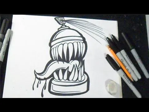 Cómo dibujar una Lata de spray (Graffiti) - YouTube Cómo dibujar una Lata de spray (Graffiti) - YouTube