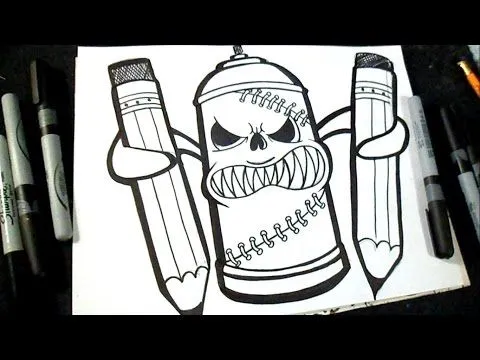 Cómo dibujar una Lata de Spray con Lapices | Graffiti | ZäXx - YouTube