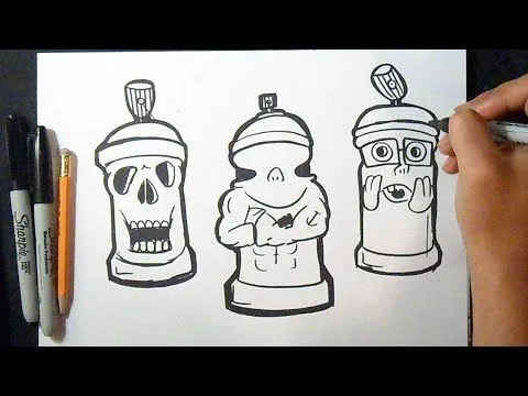 Cómo dibujar Latas de spray Diseños Fáciles 2 - YouTube Cómo dibujar Latas de spray Diseños Fáciles 2 - YouTube