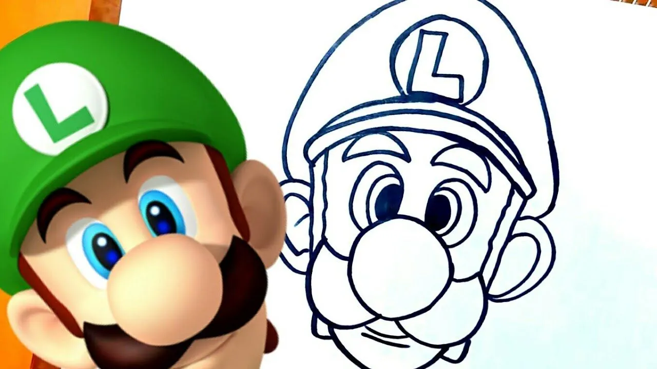 Cómo dibujar a LUIGI de mario bros - YouTube Cómo dibujar a LUIGI de mario bros - YouTube