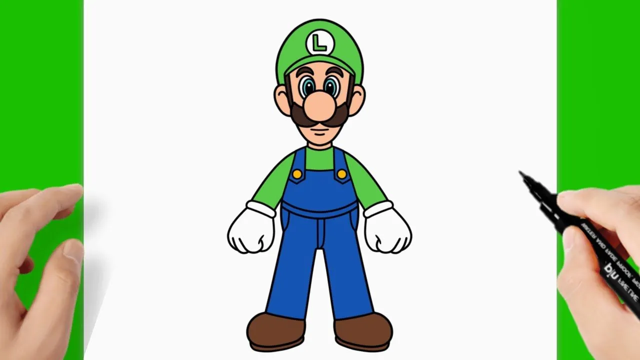 Como dibujar a Luigi de Super Mario - YouTube Como dibujar a Luigi de Super Mario - YouTube