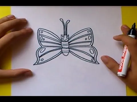 Como dibujar una mariposa paso a paso 5 | How to draw a butterfly ...