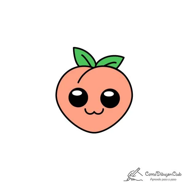 Cómo dibujar un Melocotón Kawaii ✍ | COMODIBUJAR.CLUB Cómo dibujar un Melocotón Kawaii ✍ | COMODIBUJAR.CLUB