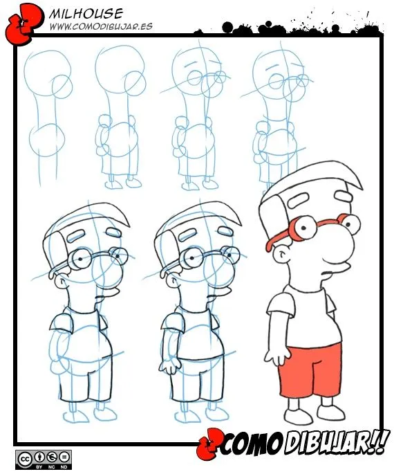 Como dibujar a Milhouse paso a paso: http://www.comodibujar.es ...