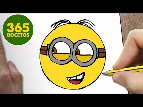 COMO DIBUJAR UN MINION EMOTICONOS WHATSAPP KAWAII PASO A PASO ...