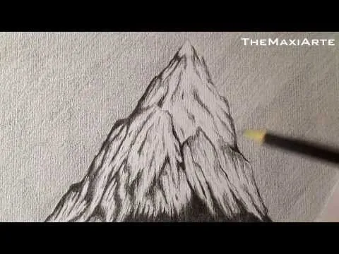 Cómo dibujar una montaña con nieve a lápiz, paisajes HD - YouTube