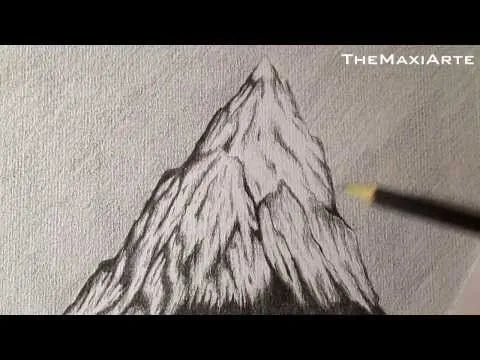 Cómo dibujar una montaña con nieve a lápiz, paisajes HD - YouTube Cómo dibujar una montaña con nieve a lápiz, paisajes HD - YouTube
