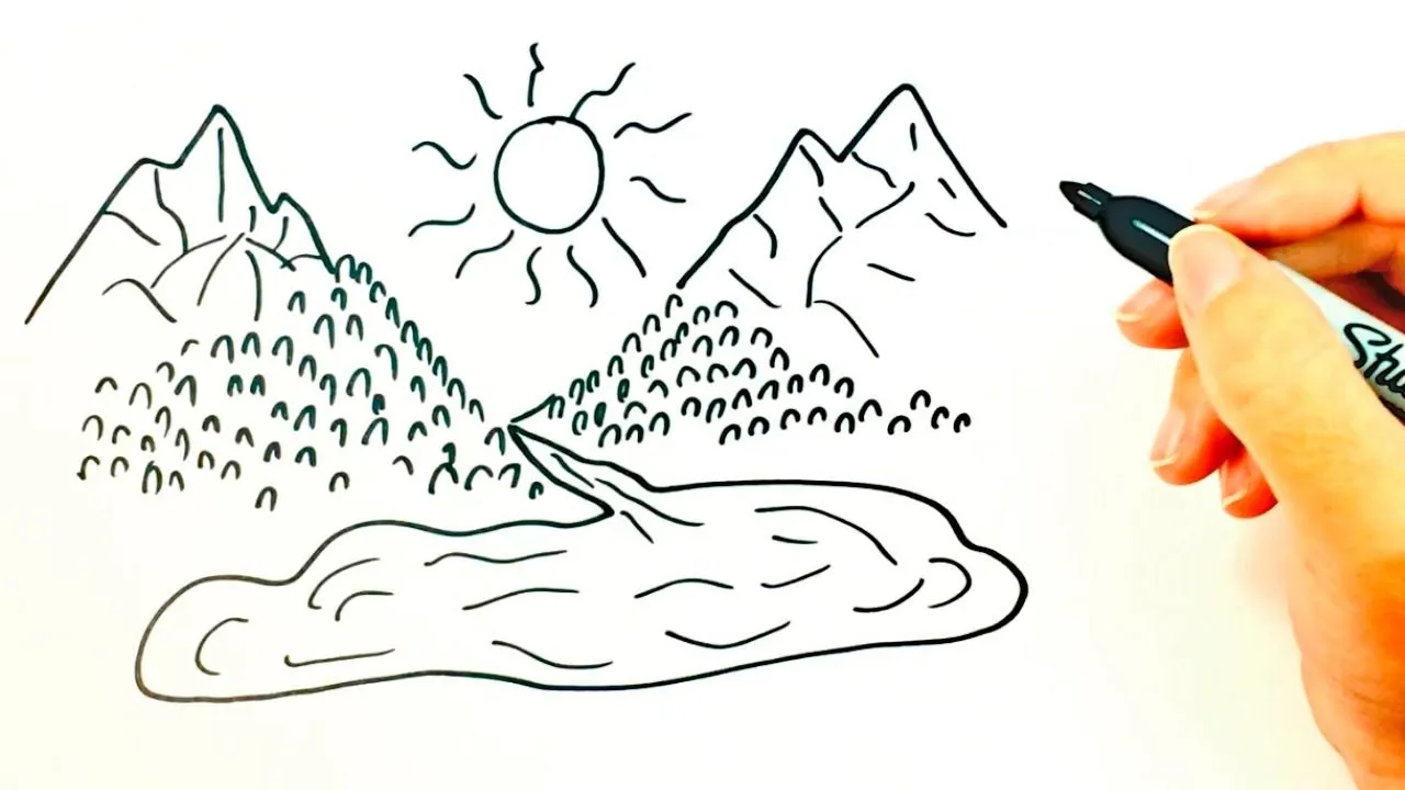 Cómo dibujar una Montaña para niños | Dibujo de una Montaña paso a paso - YouTube Cómo dibujar una Montaña para niños | Dibujo de una Montaña paso a paso - YouTube