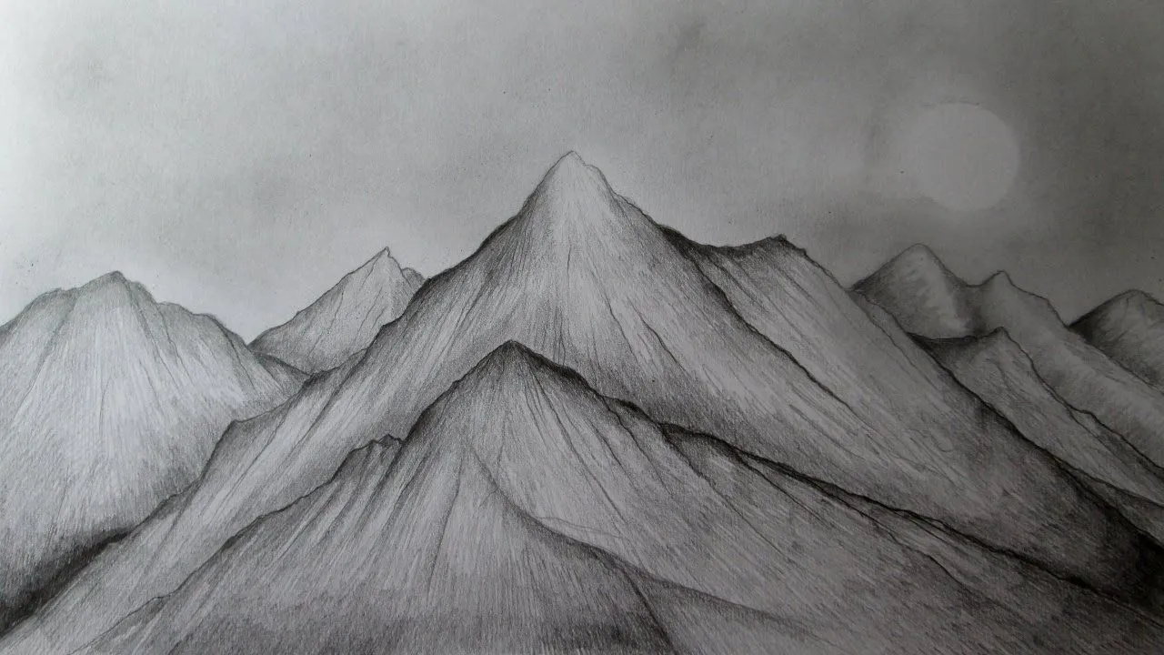 Cómo dibujar montañas realistas a lápiz paso a paso, aprender a dibujar paisajes - YouTube Cómo dibujar montañas realistas a lápiz paso a paso, aprender a dibujar paisajes - YouTube