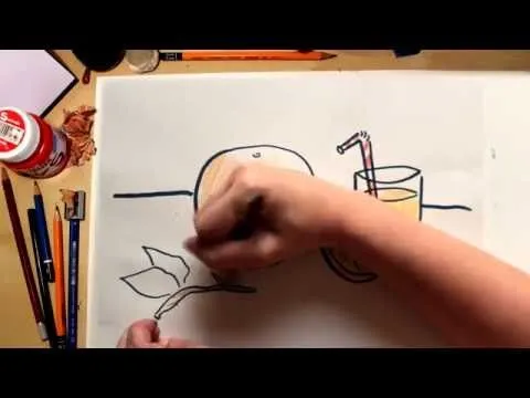 Como dibujar una Naranja - dibujos de frutas para niños - YouTube