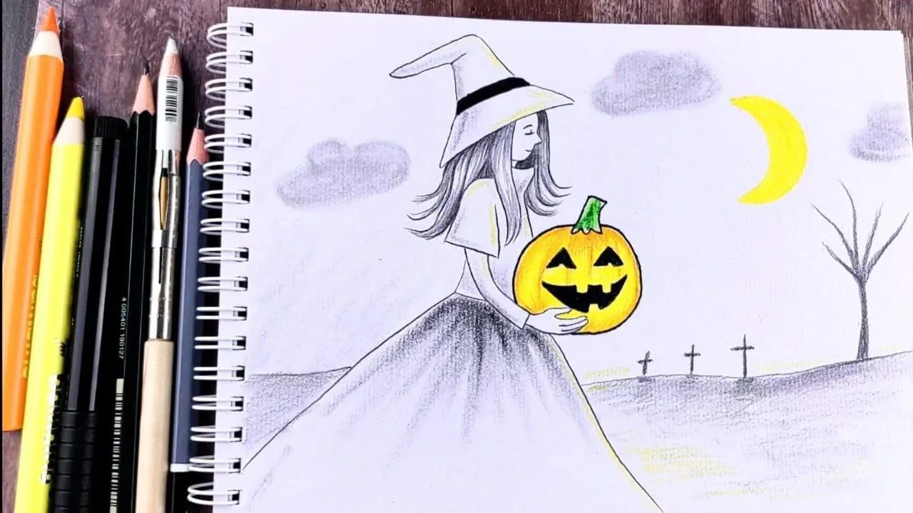 Como dibujar una niña con una calabaza / Dibujo sencillo para Halloween - YouTube Como dibujar una niña con una calabaza / Dibujo sencillo para Halloween - YouTube
