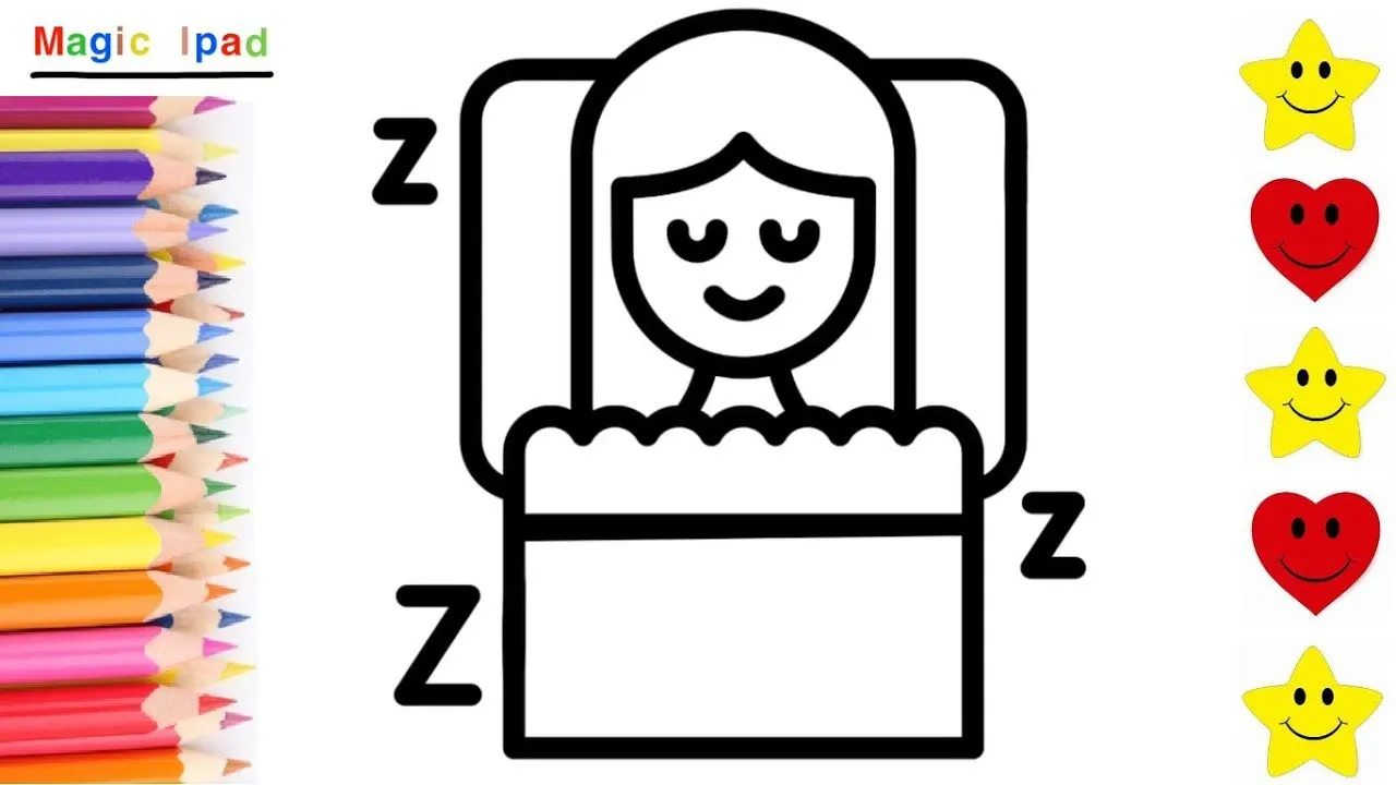 Como dibujar una NIÑA DURMIENDO | dibujos para niños Como dibujar una NIÑA DURMIENDO | dibujos para niños