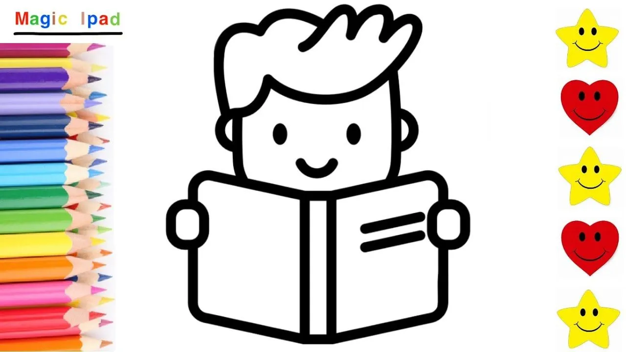 Como dibujar un NIÑO CON LIBRO | dibujos niños Como dibujar un NIÑO CON LIBRO | dibujos niños