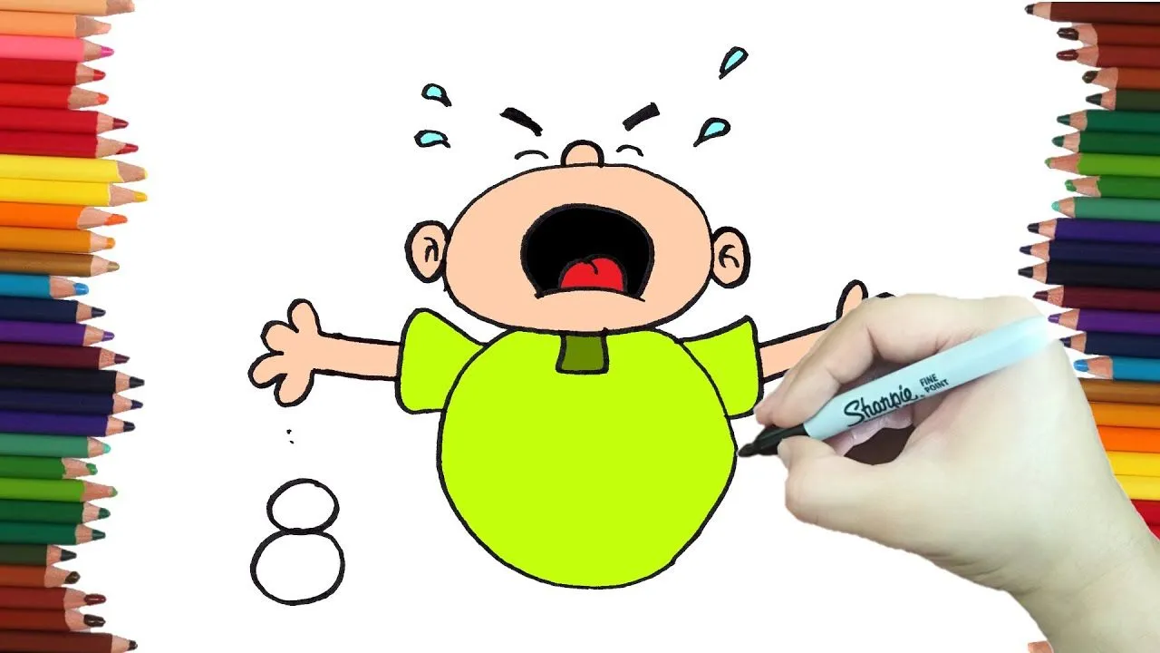Como dibujar un NIÑO LLORANDO a partir DEL NUMERO 8-Dibujos con NUMEROS para Principiantes MUY FACIL - YouTube Como dibujar un NIÑO LLORANDO a partir DEL NUMERO 8-Dibujos con NUMEROS para Principiantes MUY FACIL - YouTube