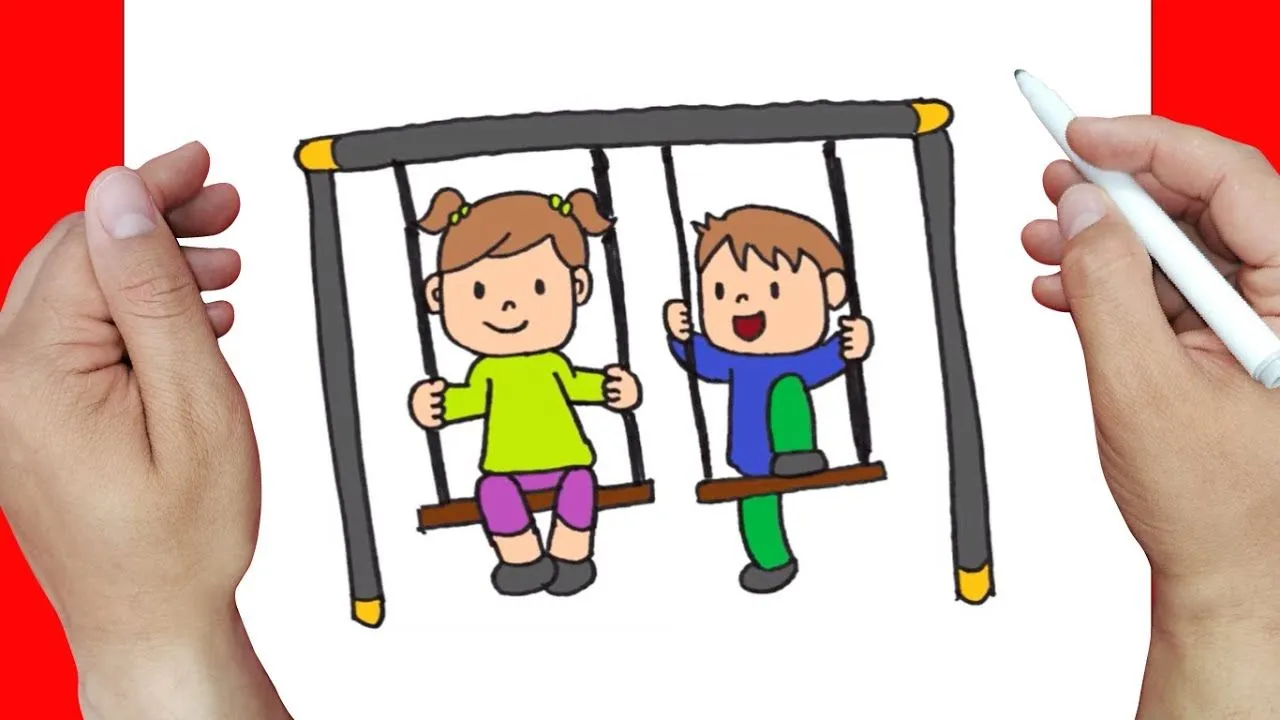 Como dibujar UNOS NIÑOS JUGANDO EN UN COLUMPIO paso a paso y MUY FACIL - Dibujos para Colorear - YouTube Como dibujar UNOS NIÑOS JUGANDO EN UN COLUMPIO paso a paso y MUY FACIL - Dibujos para Colorear - YouTube