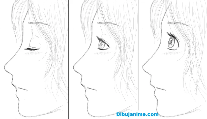 Como dibujar ojos anime femeninos paso a paso – Detalles frontal y ...