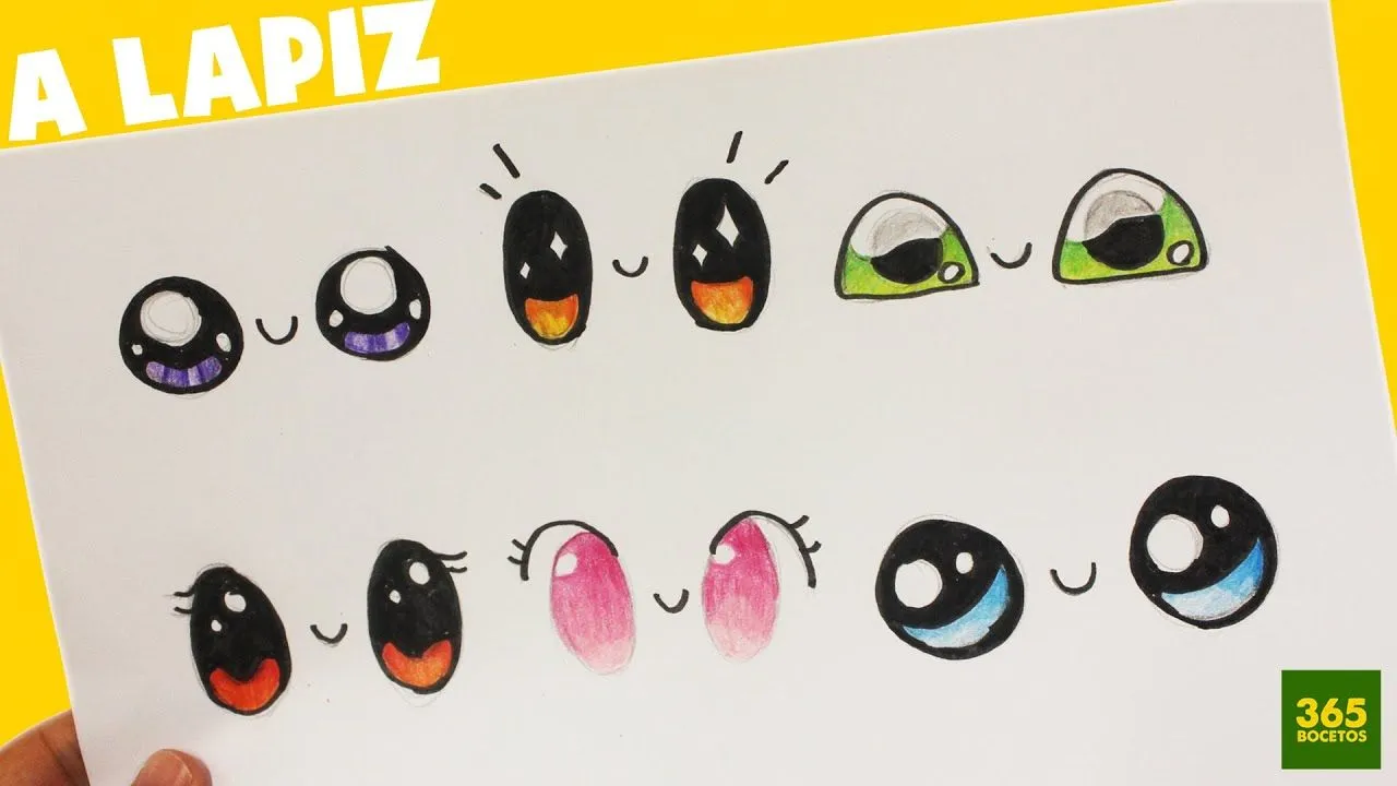 COMO DIBUJAR OJOS KAWAII PASO A PASO - dibujos kawaii faciles - How to draw  eye - YouTube