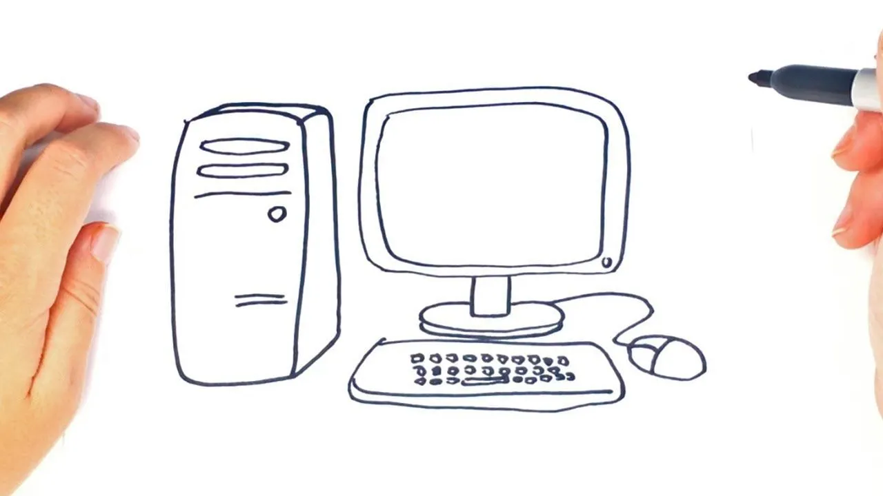 Como dibujar un Ordenador o Computador - YouTube