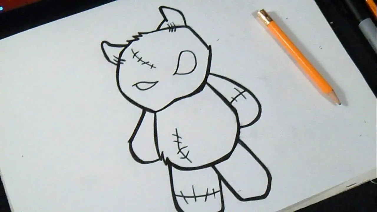 Cómo dibujar un Oso de Peluche (Graffiti) - YouTube Cómo dibujar un Oso de Peluche (Graffiti) - YouTube