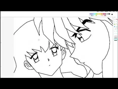 como dibujar en paint a kagome y inuyasha - YouTube