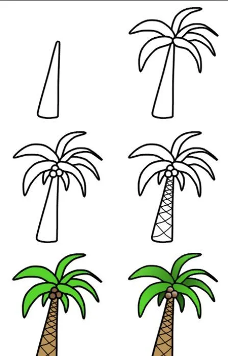 Como dibujar una palmera | Com dibuixar | Pinterest Como dibujar una palmera | Com dibuixar | Pinterest