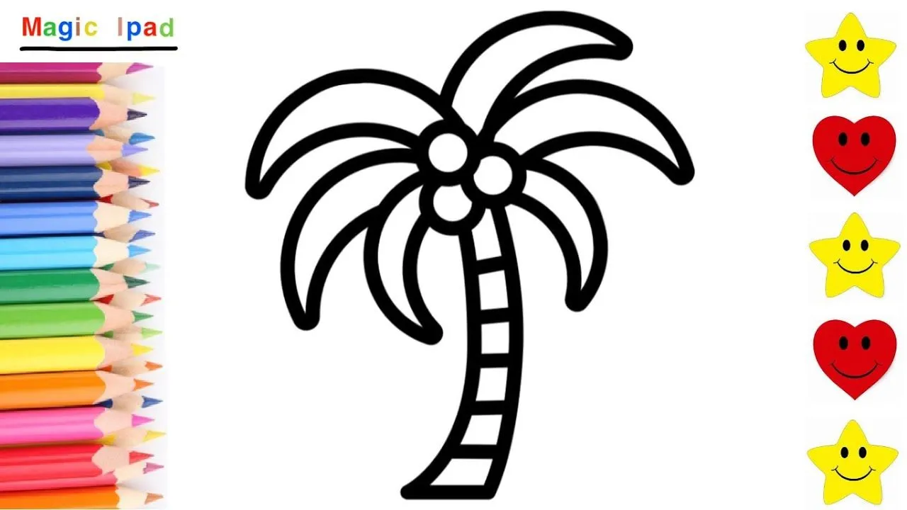 Como dibujar una PALMERA | dibujos para niños Como dibujar una PALMERA | dibujos para niños