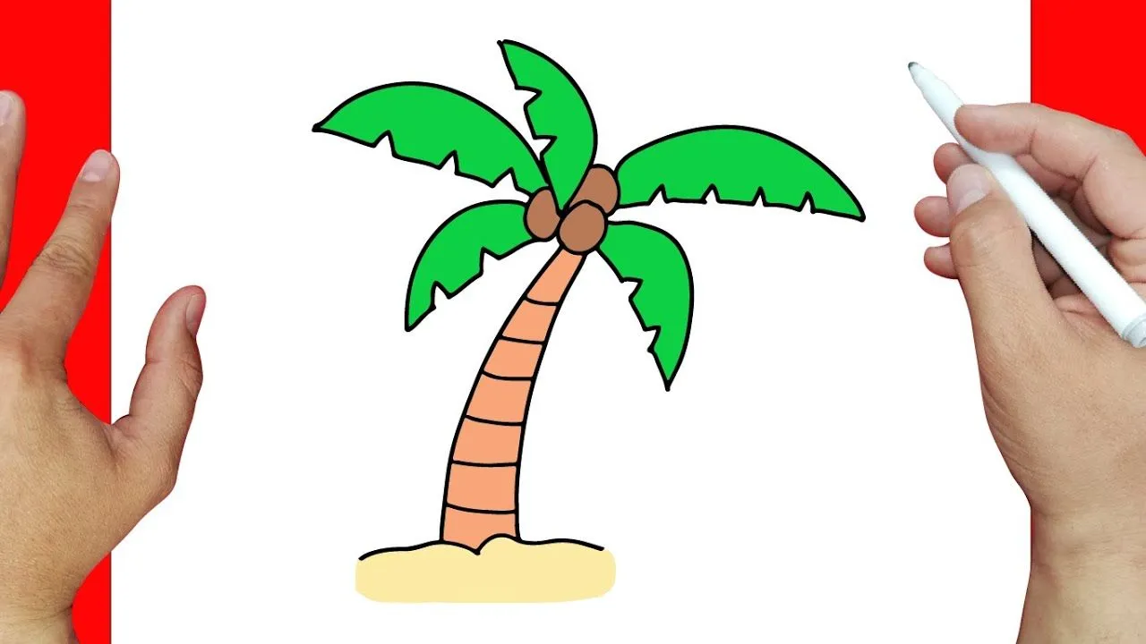 como dibujar una palmera paso a paso | Dibujos fáciles - YouTube como dibujar una palmera paso a paso | Dibujos fáciles - YouTube