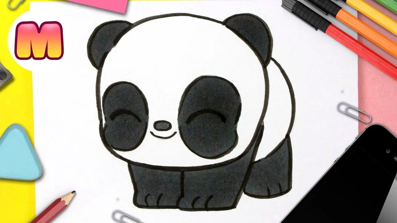 COMO DIBUJAR UN PANDA KAWAII PASO A PASO - Dibujos kawaii fáciles - YouTube