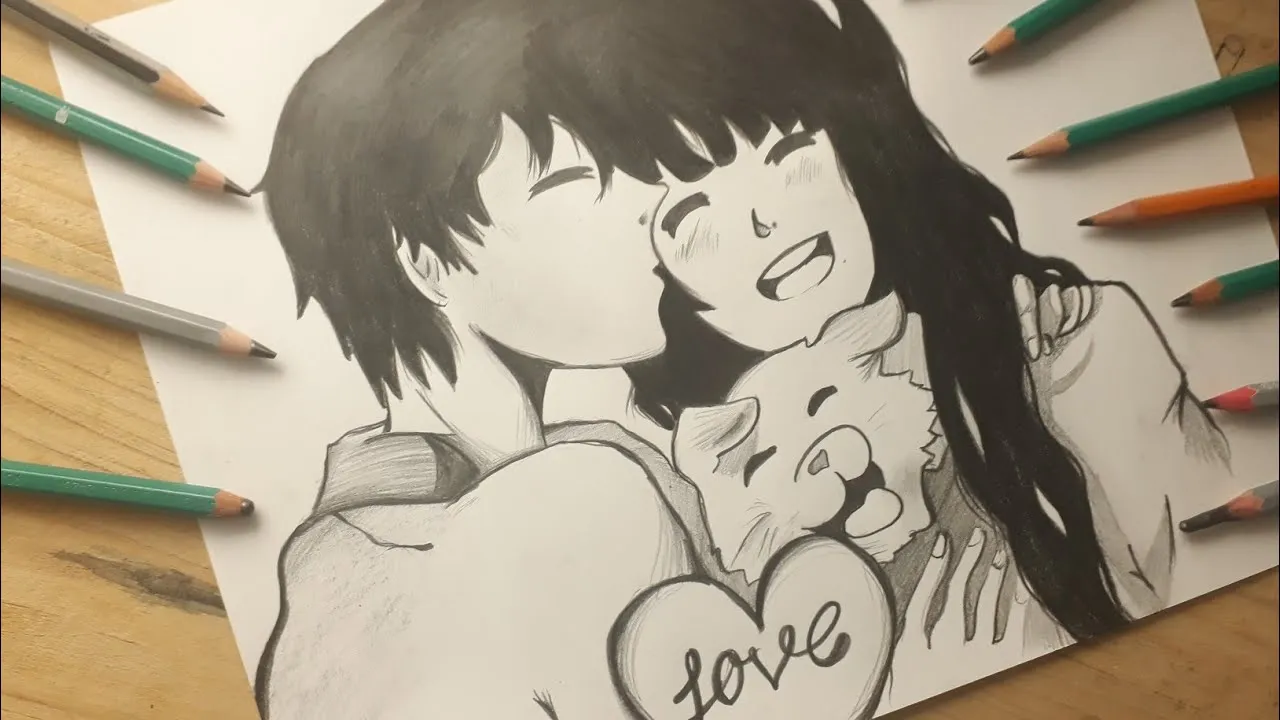 COMO DIBUJAR A UNA PAREJA ANIME - DIBUJOS A LAPIZ - DIBUJOS DE AMOR -  YouTube