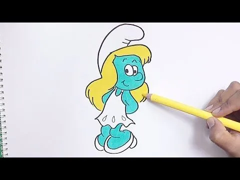 Como dibujar paso a paso a Pitufina (Los Pitufos) - Como dibujar ...