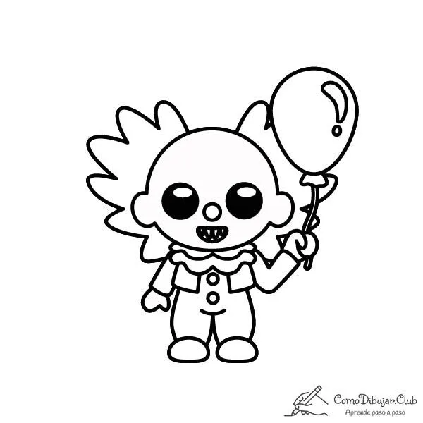 Cómo dibujar un Payaso de Halloween Kawaii ✍ | COMODIBUJAR.CLUB Cómo dibujar un Payaso de Halloween Kawaii ✍ | COMODIBUJAR.CLUB