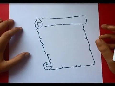 Como dibujar un pergamino paso a paso 2 | How to draw a scroll 2 ...