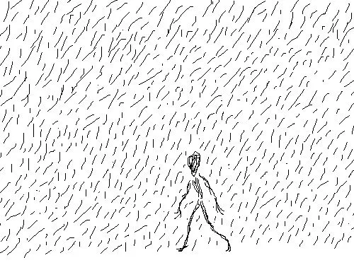 Dibujar una persona bajo la lluvia - Imagui