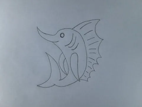 Cómo dibujar un pez espada - YouTube