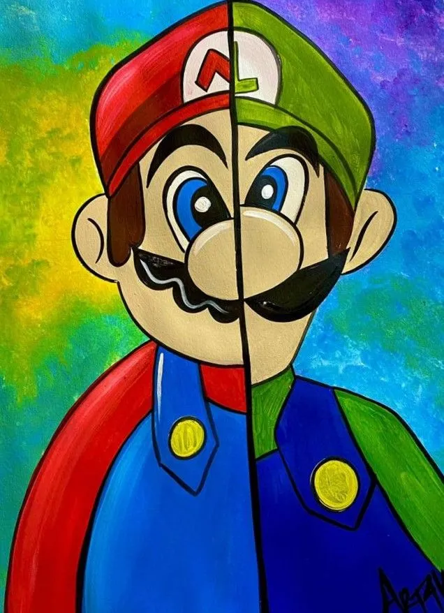 Como dibujar y pintar a Super Mario Bros y Luigi paso a paso – art4kids Como dibujar y pintar a Super Mario Bros y Luigi paso a paso – art4kids