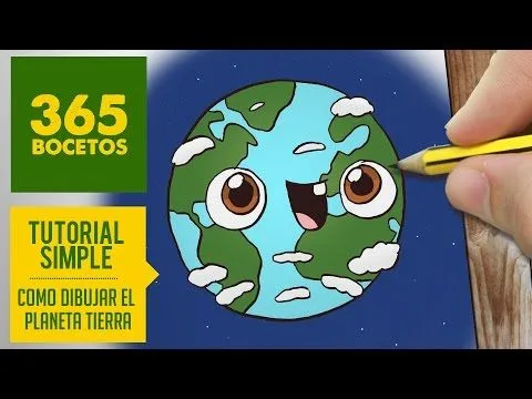 COMO DIBUJAR PLANETA TIERRA KAWAII PASO A PASO - Dibujos kawaii ...