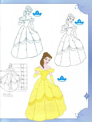 DIBUJAR PRINCESAS DISNEY BELLA