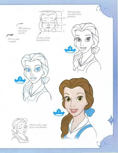DIBUJAR PRINCESAS DISNEY BELLA