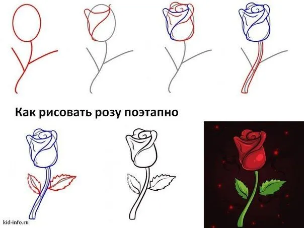 Dibujar rosas paso a paso - Imagui