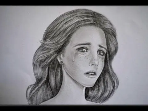 COMO DIBUJAR UN ROSTRO DE MUJER LLORANDO - YouTube