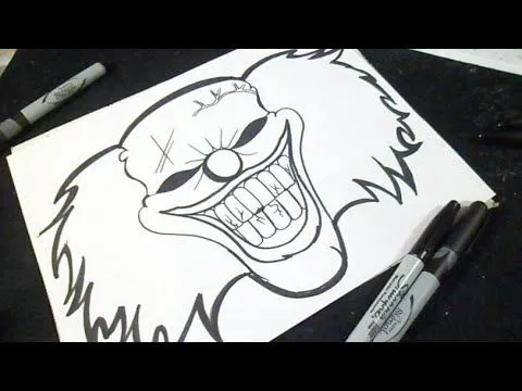 Cómo dibujar un Rostro de Payaso Graffiti - YouTube Cómo dibujar un Rostro de Payaso Graffiti - YouTube