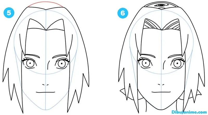 Como dibujar a Sakura Haruno (Shippuden) Paso a paso | Dibujanime!