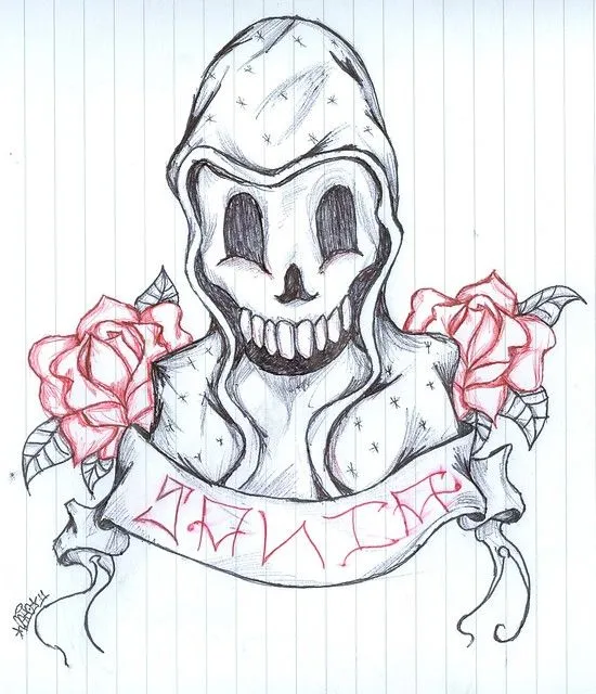 Dibujo santa muerte - Imagui