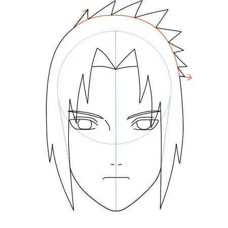 Como dibujar a Sasuke Uchiha (Shippuden) Paso a paso | Dibujanime!