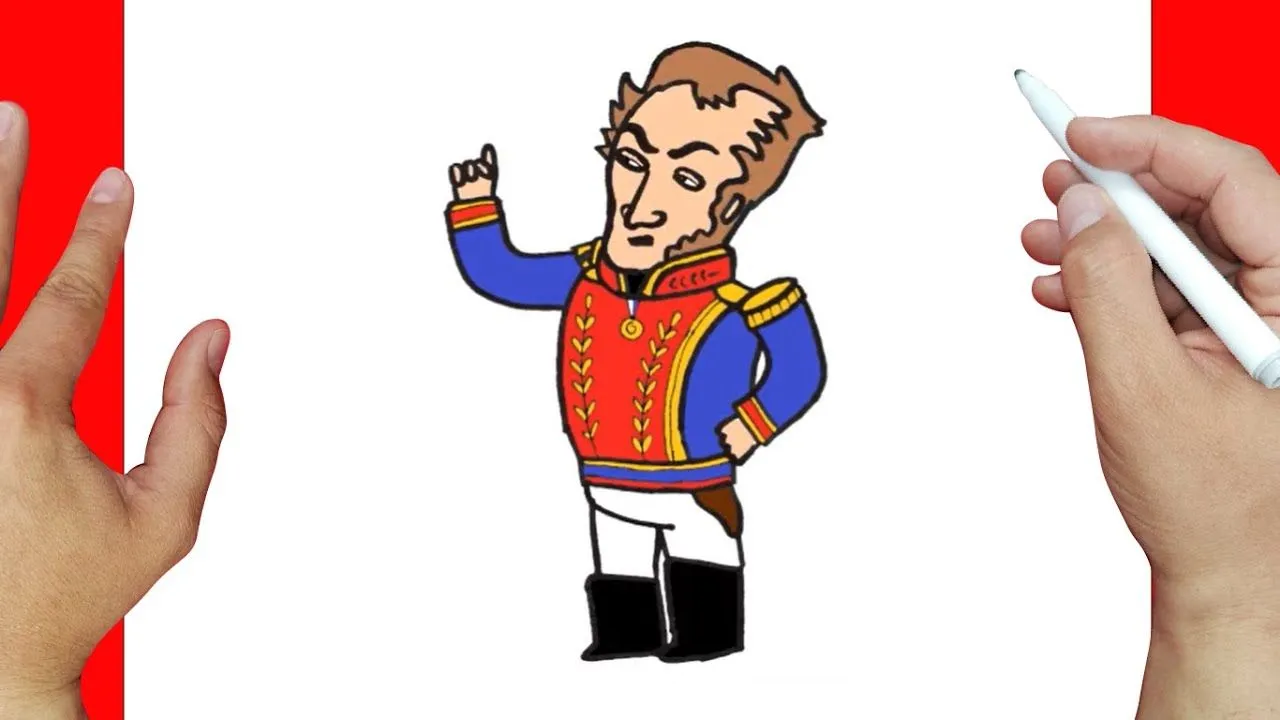 Como dibujar a SIMON BOLIVAR paso a paso y MUY FACIL - Dibujos para Colorear  - YouTube