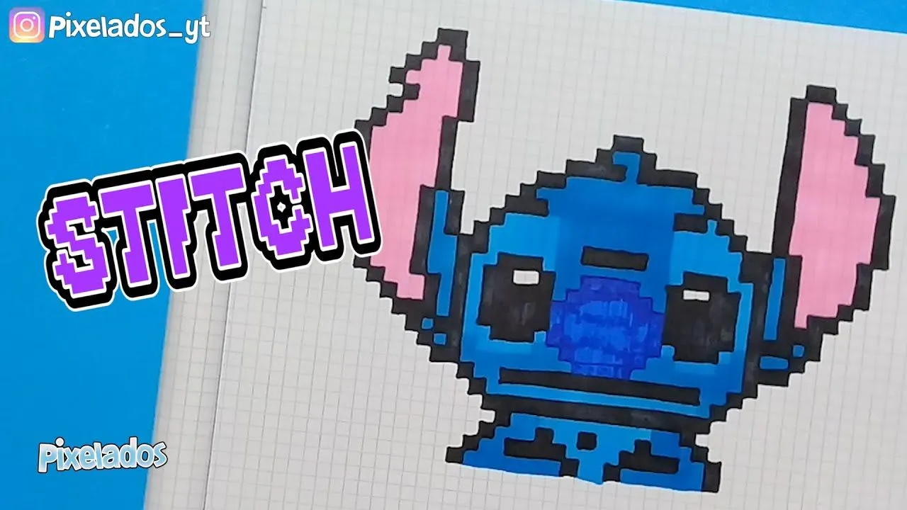 COMO DIBUJAR STITCH PIXEL ART - PIXELADOS - YouTube