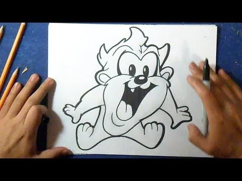 Como dibujar a Taz baby 3 "Looney Tunes" | How to Draw Tasmanian ...