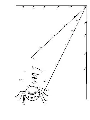 Dibujar tela de Araña uniendo puntos para colorear y pintar ~ 4 Dibujo Dibujar tela de Araña uniendo puntos para colorear y pintar ~ 4 Dibujo