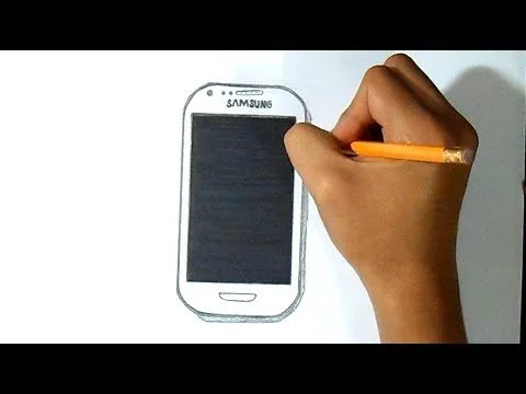 cómo dibujar telefono samsung galaxy mini - YouTube