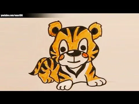 Como dibujar un tigre bebe - YouTube